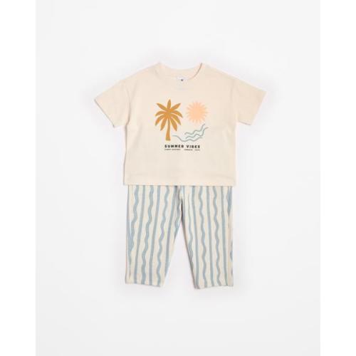 Baby Boys Organic Cotton Short Sleeve T-shirt & Trackpant 2 Piece Set