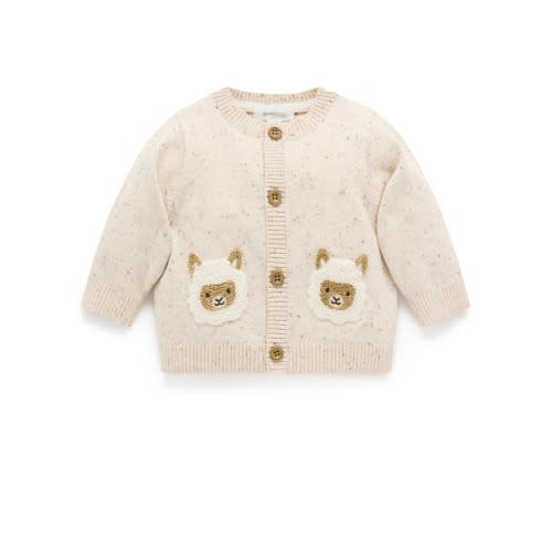 Beige Llama Cardigan - Baby Cardigans - Purebaby - Purebaby