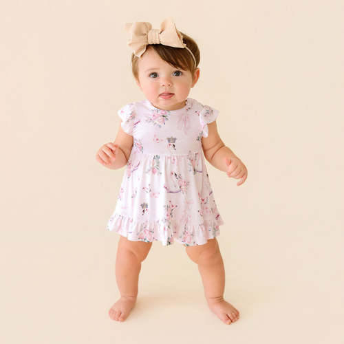 Pirouette Ruffled Twirl Bodysuit Dress