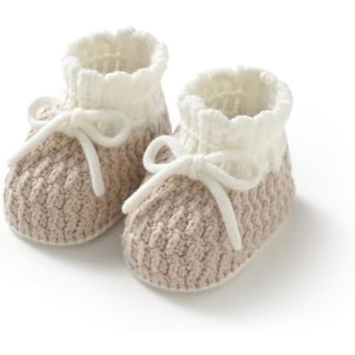 Baby Booties Knitted Newborn First Soft Sock Crib Warm Shoes for Toddler Infant Boy Girl Babys Shower Gift