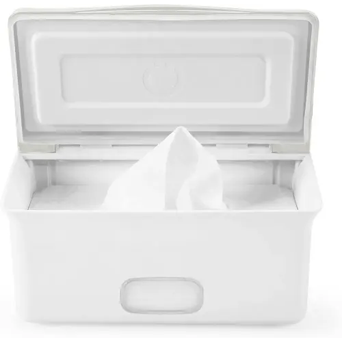 Ubbi Baby Wipes Dispenser with Weighted Plate and Secure Seal, Nursery and Baby Registry Essential to Keep Wipes Fresh, Oat