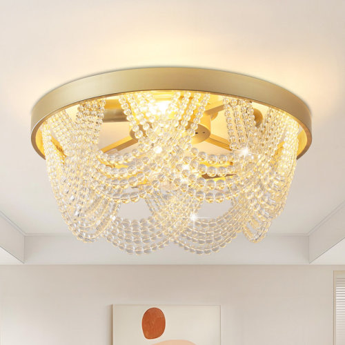 House of Hampton® Maythel 20'' Crystal Caged Ceiling Fan with Light Kit and Remote Control "& Reviews" | Wayfair