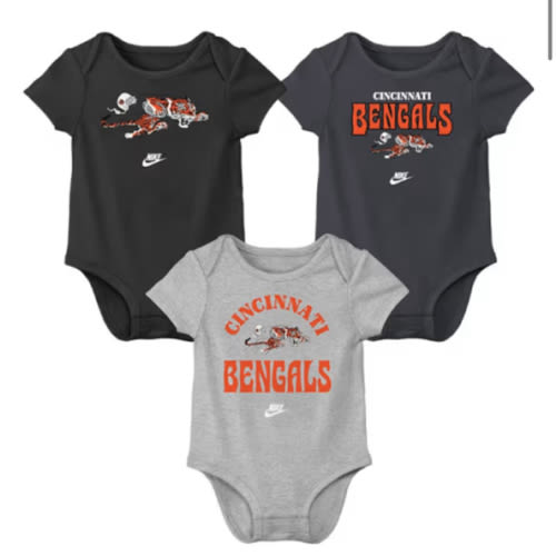 Cincinnati Bengals Nike Baby BLACK Nike Retro Logo Romper Set - 133429896