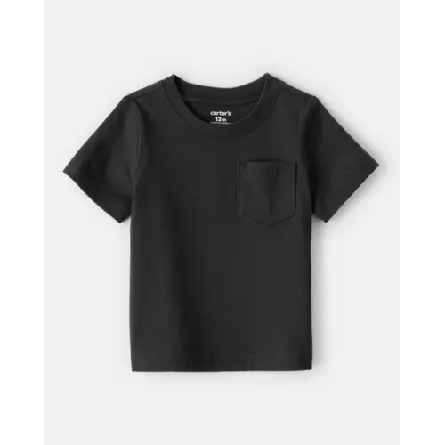 Baby Boy Solid Short-Sleeve Pocket Tee - Black | Carter's