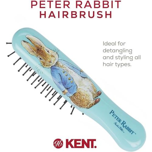 Kent Peter Rabbit Hair Brush, Kids Toddler Detangler Brush, Baby Boy Girl Gentle Detangling Brush, Small Hair Brush for Children Daily Styling