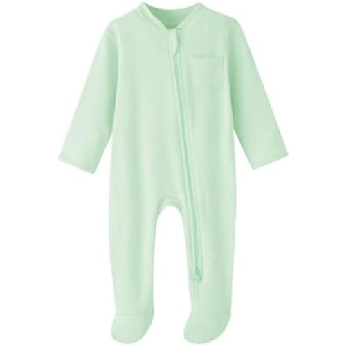 Baby Kids Sleep and Play Baby Cotton Sleeper Zip Front Footed Pajamas 0-12 Month