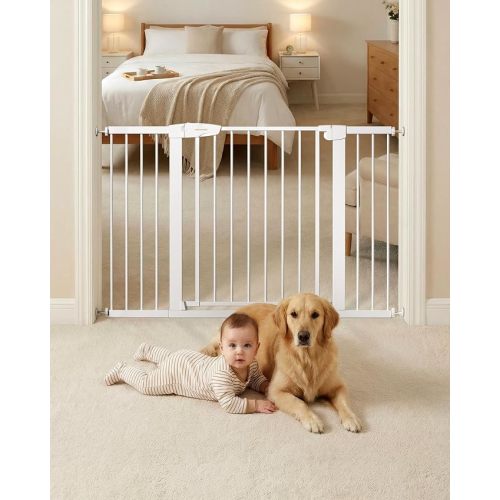 29.92-48" Baby Gate for Stairs & Doorways Pressure Mounted Auto Close | No-drill Easy Install Dog Gate, Walk-through Safety Child Gates Design for Toddler & Pet/Puppy, Indoor, 30" Tall Dual-lock