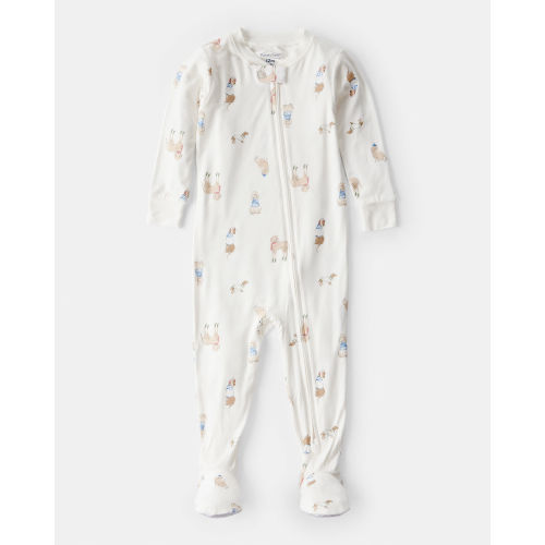 Baby Dog Print 2-Way Zip PurelySoft Pajamas - White - Carter's | Carter's