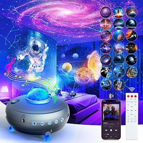 Constellations Planetarium Galaxy Stars Projector: Night Light 30 in 1 Ceiling Space Planets Solar System Projector - Bluetooth Speaker for Bedroom & Classroom Decor