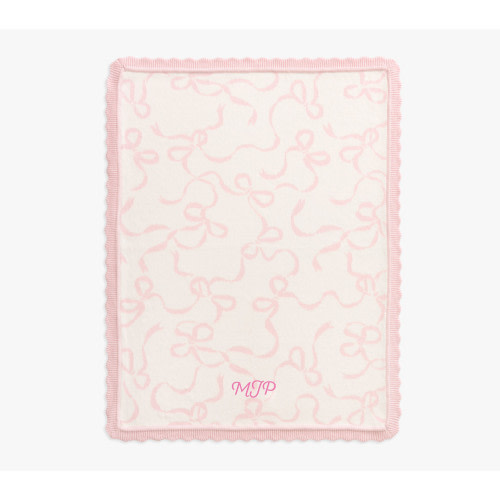 Bow Organic Knit Baby Blanket