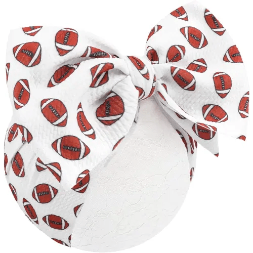 YanJie Baby Girls Headbands Football Sports Printed Bow Wide Headbands Basketball Handmade Hairbands Game Day Sports Hair Accessories Gift for Football Newborn Infant Toddlers Kids