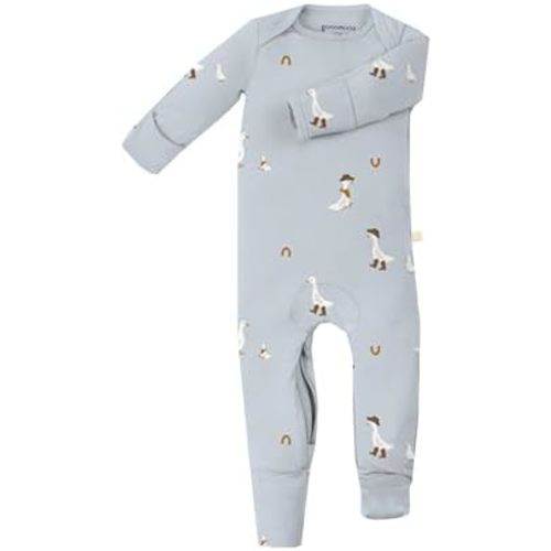GUNAMUNA Unisex Baby Toddler Ultra-Soft Convertible Pajama, Footie or Romper Sleeper with Diaper Zipper, Newborn to 24 Months