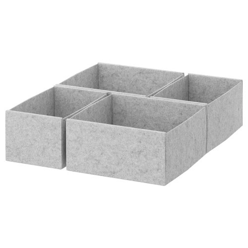 KOMPLEMENT Box, set of 4 - light gray 40x54 cm (15 3/4x21 1/4 ")