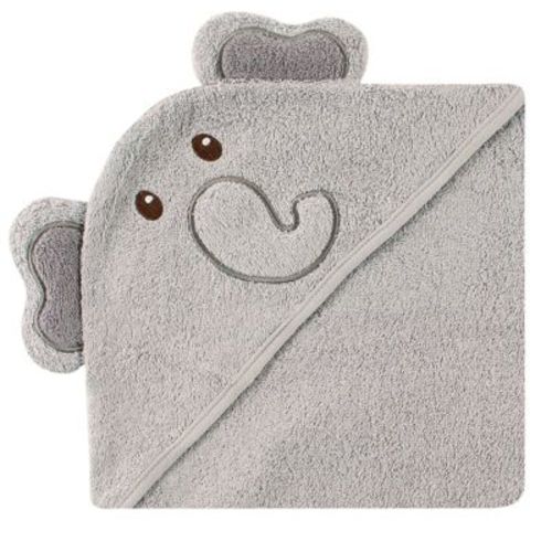 Luvable Friends Baby Unisex Cotton Animal Hooded Towel, Elephant, One Size