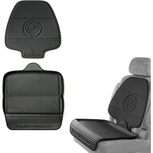 Prince Lionheart Car Seat Protector, The Only 2 Stage Seatsaver Designed with Thick Padding, Nonabsorbent, Waterproof, PVC Foam Material. Compatible With all Baby and Toddler Car Seats(Black)