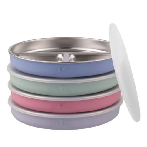 7.8" Stainless Steel Divided Plates with Silicone Sleeves