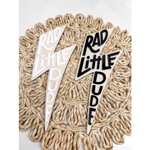 Rad Little Dude Lightning Bolt Decor, Nursery Boy Room Decor, Black White Room Decor, Skater Checkered Decor, Boy & Girl Gallery Wall Art