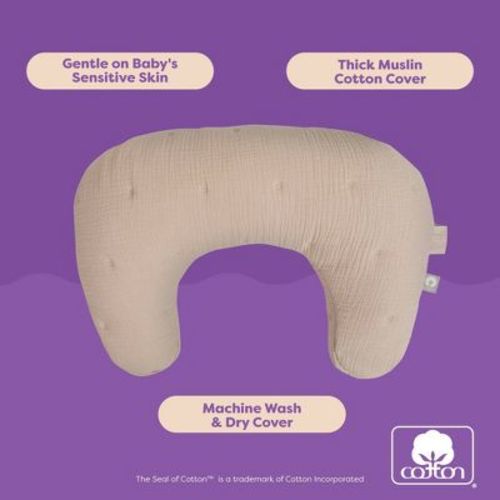 Boppy Nursing Pillow-Luxe Muslin - Oatmeal Solid