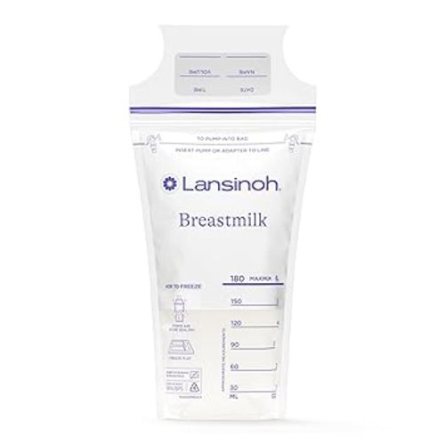 Lansinoh Breastmilk Storage Bags, 100 Count, Baby Essentials, Fast Freeze & Thaw Breast Milk Bags for Baby Bottle Feeding, Superior Strength & Stretch, 6 Ounce