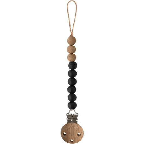 mushie 100% Silicone Baby Pacifier Clip BPA Free | Eva (Black)