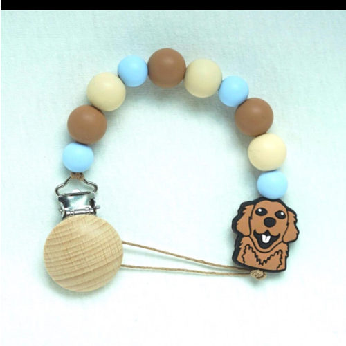 Dog Pacifier Clip/ Retriever Puppy/ Poodle/ Bully/ Bassett Hound/ Husky/ Pug/ Dog Baby Pacifier Holder
