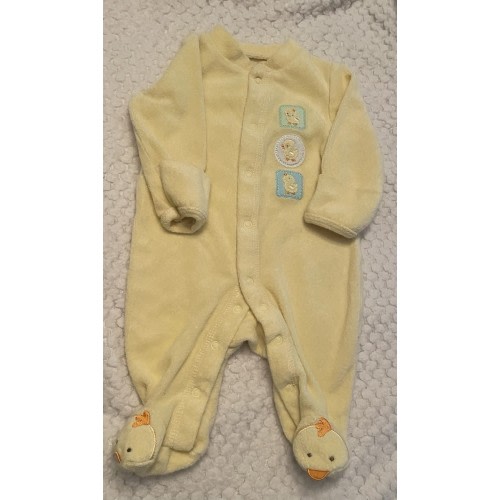 Vintage Y2k Okie Dokie Newborn Yellow Duck Footed Pajama Terry Cloth Unisex