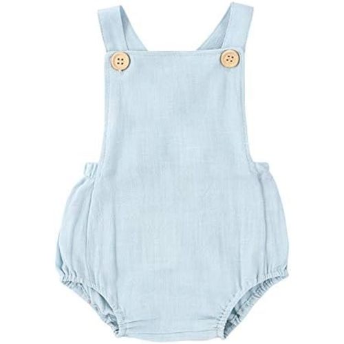 LOOLY Unisex Baby Sleeveless Bodysuit Cotton Bubble Backless Overalls