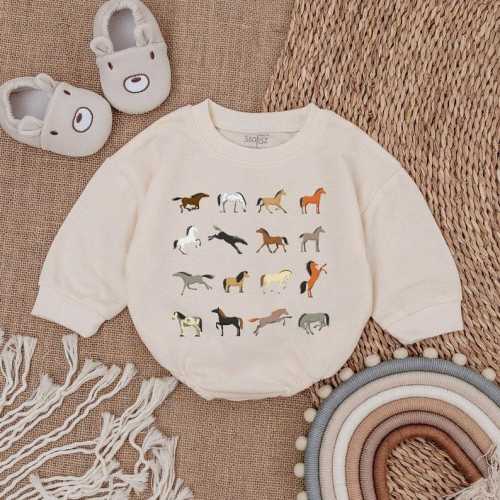 Horse Farm Baby Romper: Minimalist Country Bodysuit