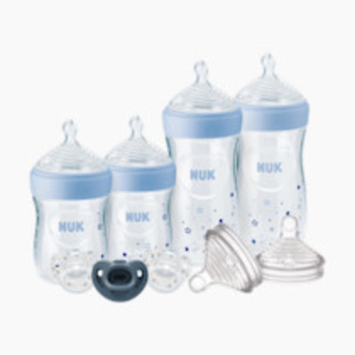 NUK Simply Natural Bottle with SafeTemp 9-Piece Gift Set - Blue Stars