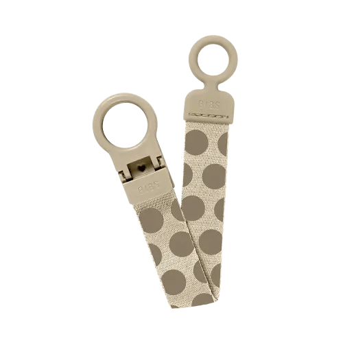 STUDIO Pacifier Clip Loop Polka - Vanilla/Dark Oak