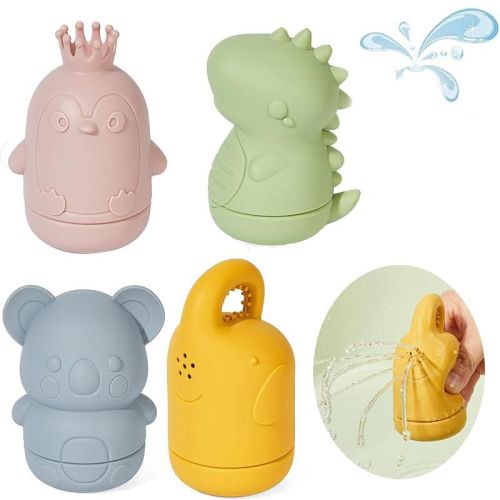 Baby Bath Toys 4PCS Mold Free Bath Toys for Babies 6-12 Months Bathtub Water Toys with Easy Clean Silicone Bath Toy for Kids Ages 1-3
