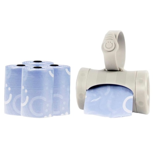 Ubbi On-the-Go Gray Bag Dispenser and Waste Disposal Bags Refill, 60 Lavender Scented Diaper Bags, Baby Savings Bundle, New Parent Gift