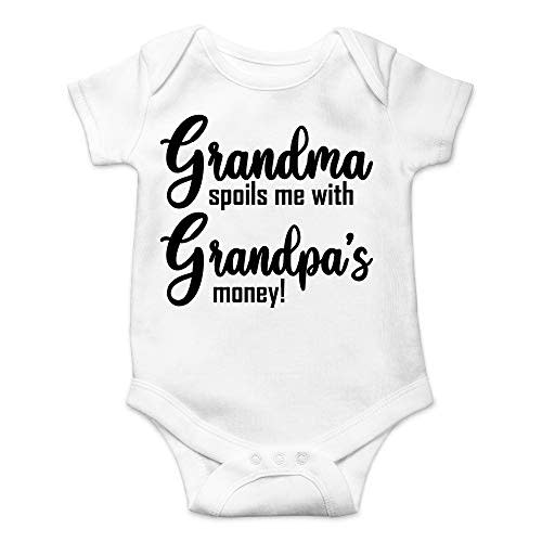 CBTwear Grandma Spoils Me With Grandpa's Money Baby Bodysuit Cute Newborn Clothes Unisex Humor Romper