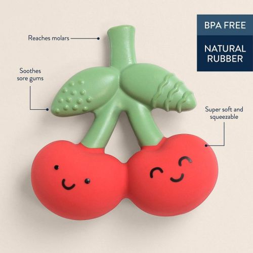 Itzy Ritzy Comfort Chew Natural Rubber Baby Teether & Toy, 4th of July - Cherries