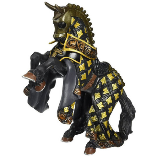 Papo Bull Knight Horse Rearing - Black and Gold #39918