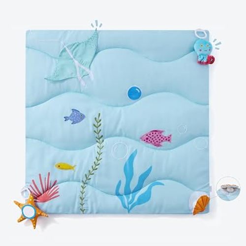 UTEX 9-in-1 Tummy Time Mat, Baby Sensory Mat for Infants, Ocean Theme