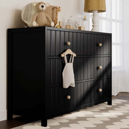 Graco Teddi 6 Drawer Nursery Double Dresser, Black