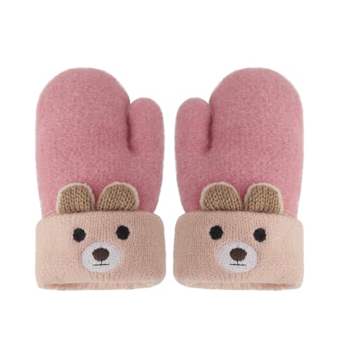 Holiberty Toddler Kids Warm Winter Gloves Cute Infant Baby Boys Girls Thick Fleece Lined Full Finger Ski Snow Gloves Mittens
