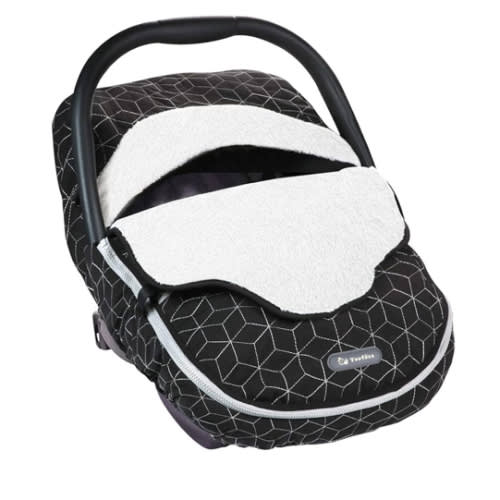 Yoofoss Baby Car Seat Cover Winter Carseat Canopies Cover to Protect Baby from Cold Wind, Super Warm Plush Fleece Baby Carrier Cover for Infant Boys Girls (Black)