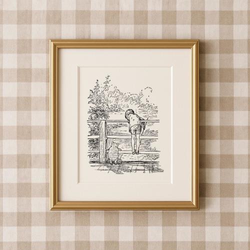 Winnie the Pooh Vintage Art Print | Classic Pooh Printable Wall Art | Nursery Decor | Digital Download | Baby Shower Gift
