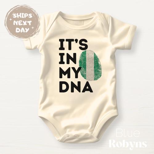 Nigeria Flag Shirt It’s In My DNA Nigerian Baby Bodysuit Cute Nigeria Tshirt Nigeria Baby Shower Gift Nigeria Flag Shirt Nigerian Family Tee