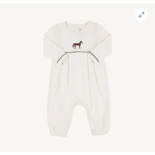 Long Sleeve Bradford Romper - Palmetto Pearl with Gray Bay Brown & Hor