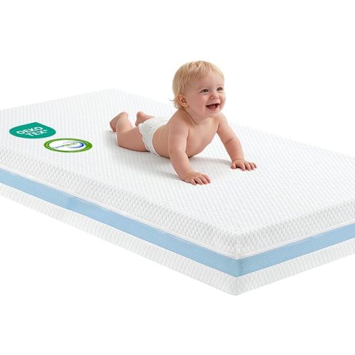 Crib Mattress, Dual Sided Memory Foam Baby Toddler Bed Mattress, 52" x 27.6" x 5.5" Soft Breathable Mattresses with Removable Machine Washable Cover, Fits Standard Cribs&Toddler Beds
