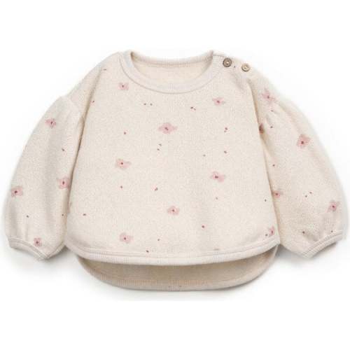 Jersey Curved Hem Sweater, Cream - Play Up | Maisonette