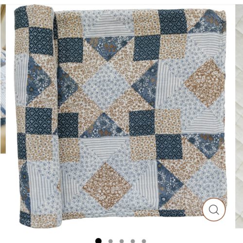 Patchwork Print Muslin Swaddle Blanket