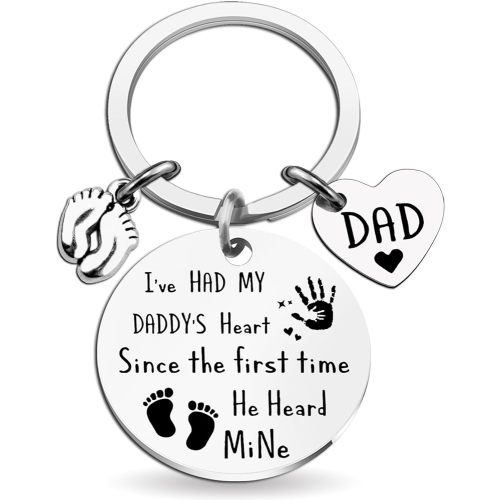 First Time Dad Gifts from Daughter Son, Fathers Day Mens Gift for New Dad, I've Had My Daddy's Heart Keychain