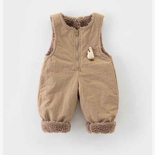 Baby & Toddler Goose-Print Fleece Overalls