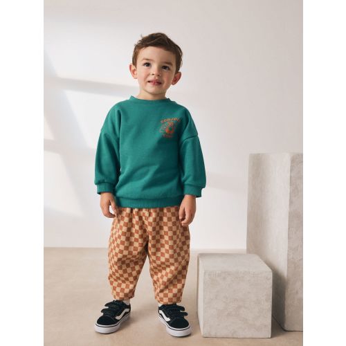 Green Croissant Single Sweatshirt And Stripe Joggers Set (3mths-7yrs)
