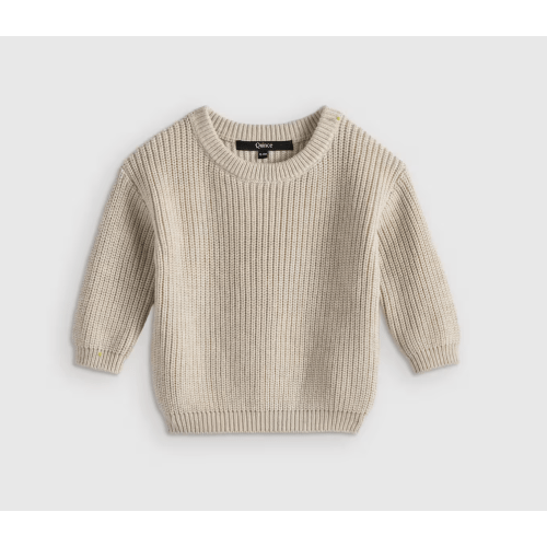 100% Organic Cotton Fisherman Tunic Sweater in Speckled Beige