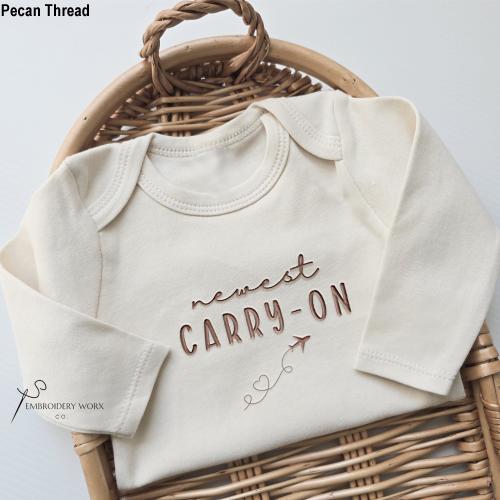 Embroidered Newest Carry On ONESIES® brand Traveling Love to Travel Airplane Pregnancy Announcement to Family Grandparents D15